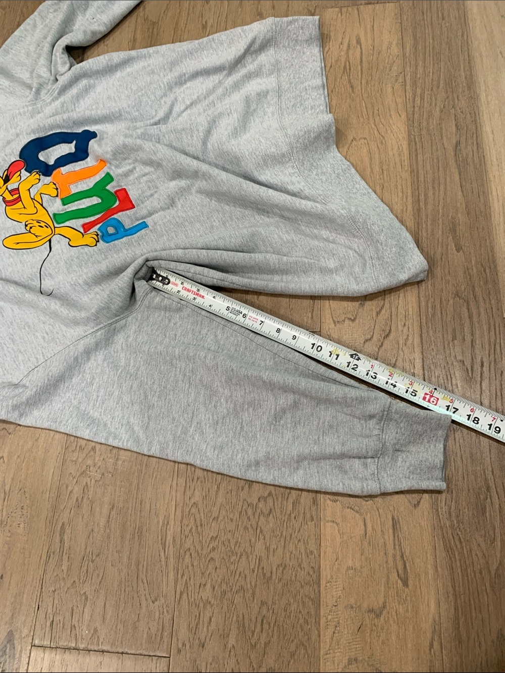 Disney Gray Crewneck Sweatshirt with Colorful Pluto Graphic Size XL - Picture 13 of 14